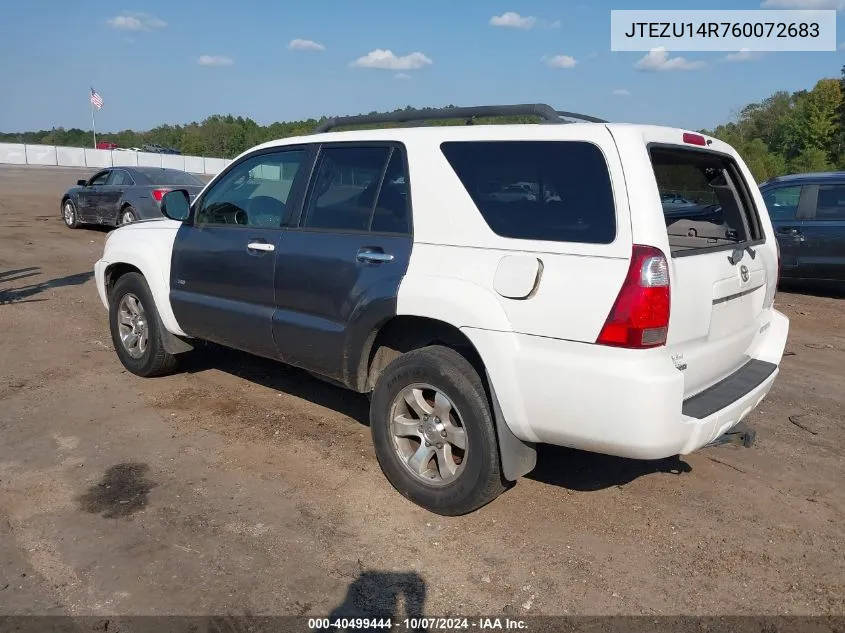 2006 Toyota 4Runner Sr5 Sport V6 VIN: JTEZU14R760072683 Lot: 40499444