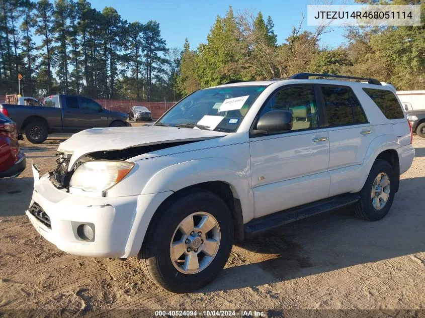 2006 Toyota 4Runner Sr5 V6 VIN: JTEZU14R468051114 Lot: 40524094