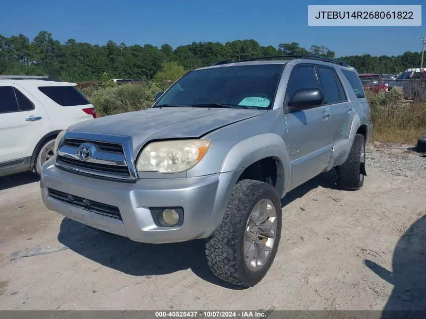 2006 Toyota 4Runner Sr5 V6 VIN: JTEBU14R268061822 Lot: 40525437