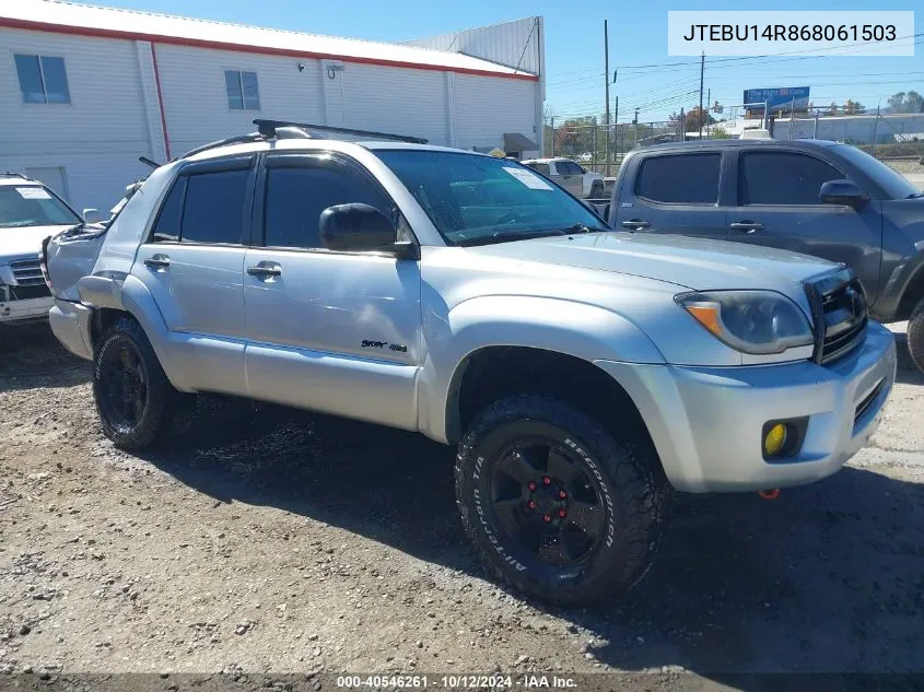 2006 Toyota 4Runner Sr5 V6 VIN: JTEBU14R868061503 Lot: 40546261