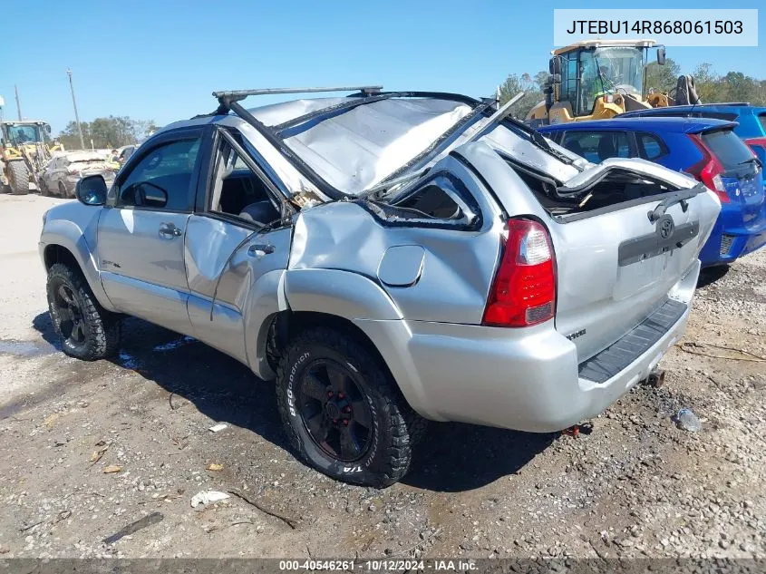 2006 Toyota 4Runner Sr5 V6 VIN: JTEBU14R868061503 Lot: 40546261