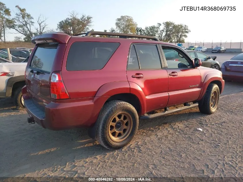 2006 Toyota 4Runner Sr5/Sport VIN: JTEBU14R368069735 Lot: 40546282