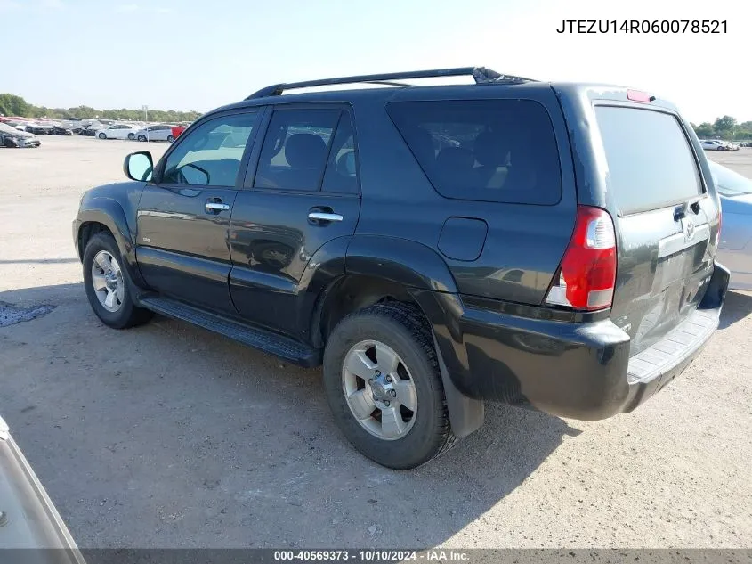 2006 Toyota 4Runner Sr5 V6 VIN: JTEZU14R060078521 Lot: 40569373