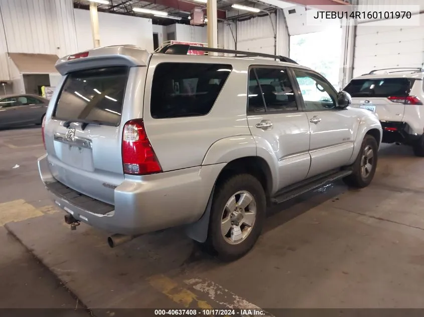 2006 Toyota 4Runner Sr5 V6 VIN: JTEBU14R160101970 Lot: 40637408