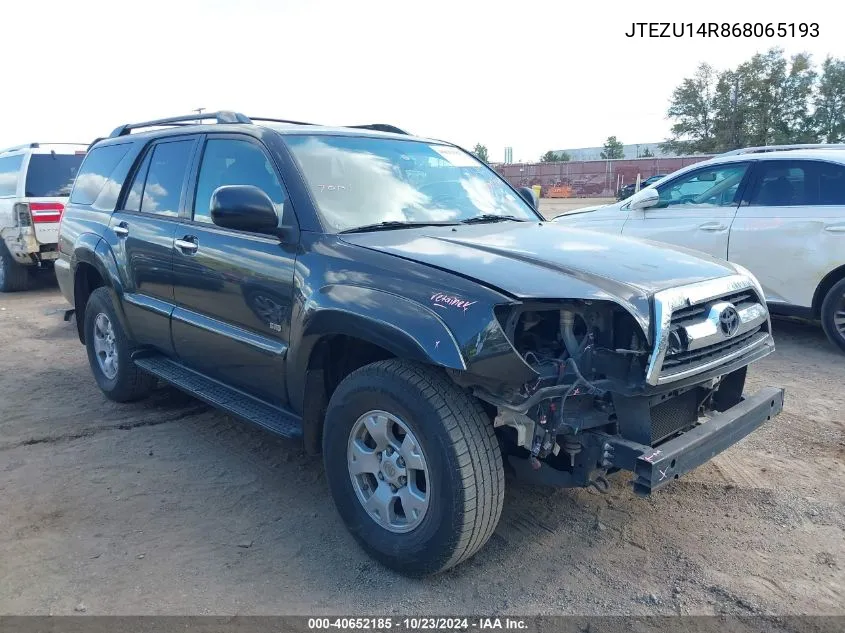 2006 Toyota 4Runner Sr5 V6 VIN: JTEZU14R868065193 Lot: 40652185