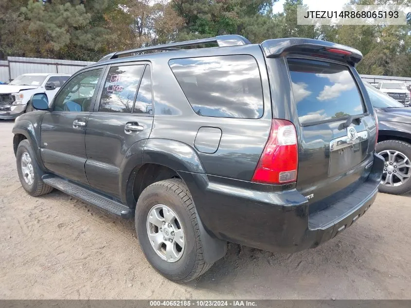 2006 Toyota 4Runner Sr5 V6 VIN: JTEZU14R868065193 Lot: 40652185