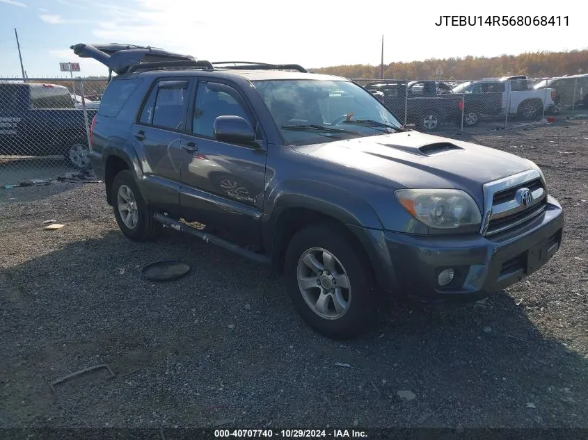 2006 Toyota 4Runner Sr5 Sport V6 VIN: JTEBU14R568068411 Lot: 40707740