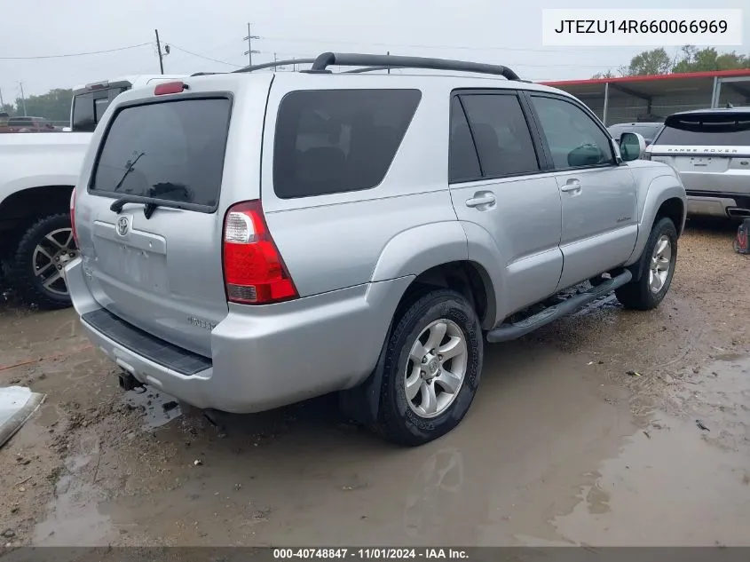 2006 Toyota 4Runner Sr5 Sport V6 VIN: JTEZU14R660066969 Lot: 40748847