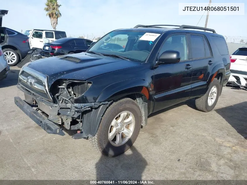 2006 Toyota 4Runner Sr5 Sport V6 VIN: JTEZU14R068051501 Lot: 40760841