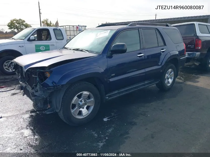 2006 Toyota 4Runner Sr5 V6 VIN: JTEZU14R960080087 Lot: 40773863