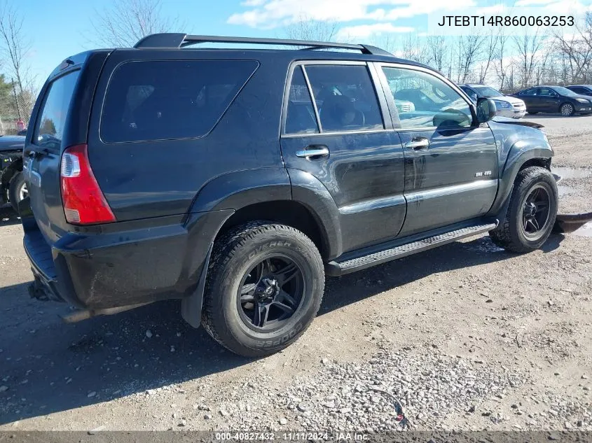 2006 Toyota 4Runner Sr5 V8 VIN: JTEBT14R860063253 Lot: 40827432