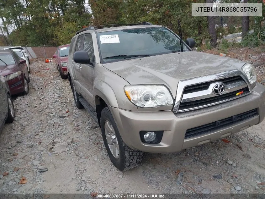 2006 Toyota 4Runner Sr5 V6 VIN: JTEBU14R868055796 Lot: 40837887