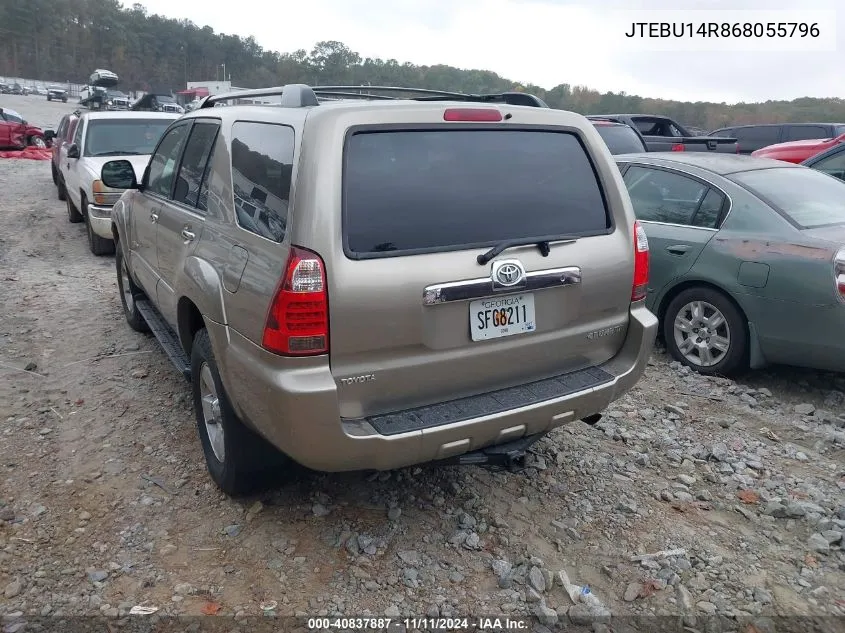 2006 Toyota 4Runner Sr5 V6 VIN: JTEBU14R868055796 Lot: 40837887