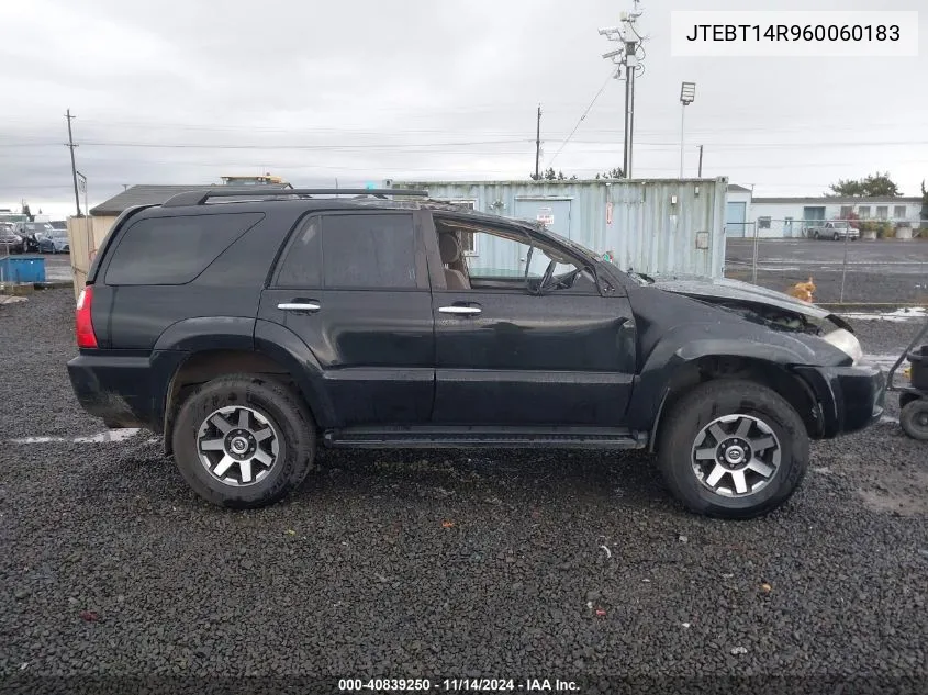 2006 Toyota 4Runner Sr5 V8 VIN: JTEBT14R960060183 Lot: 40839250