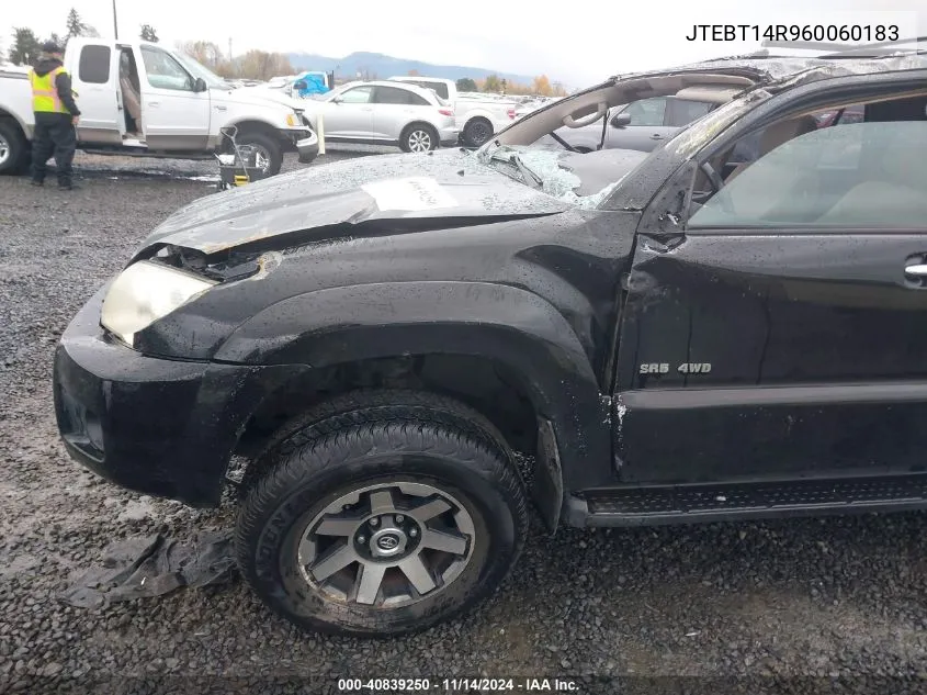 2006 Toyota 4Runner Sr5 V8 VIN: JTEBT14R960060183 Lot: 40839250