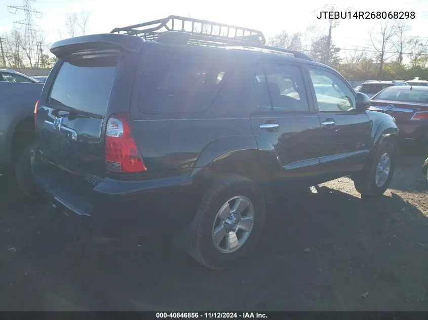 2006 Toyota 4Runner Sr5 V6 VIN: JTEBU14R268068298 Lot: 40846856