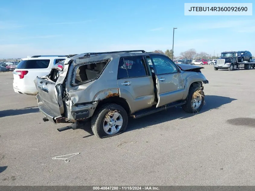 2006 Toyota 4Runner Sr5 V6 VIN: JTEBU14R360092690 Lot: 40847280