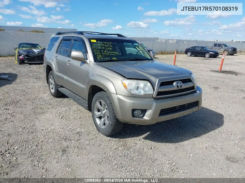 JTEBU17R570108319 2007 Toyota 4Runner Limited