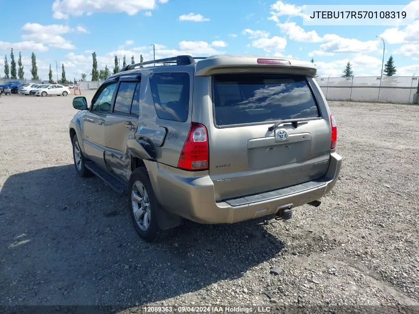 JTEBU17R570108319 2007 Toyota 4Runner Limited