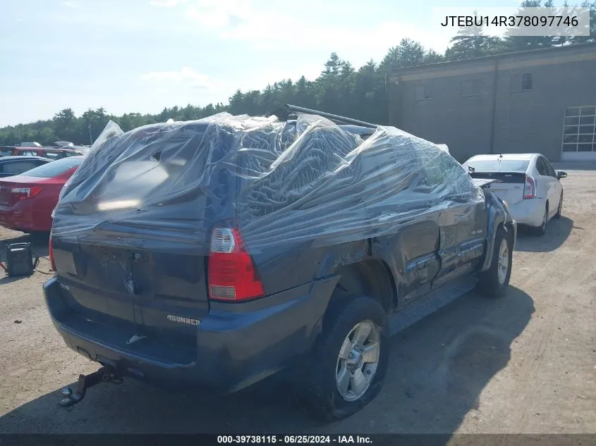 2007 Toyota 4Runner Sport V6/Sr5 V6 VIN: JTEBU14R378097746 Lot: 39738115