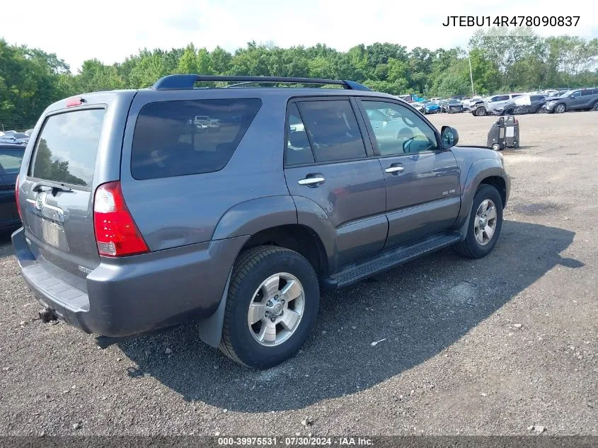 2007 Toyota 4Runner Sr5 V6 VIN: JTEBU14R478090837 Lot: 39975531