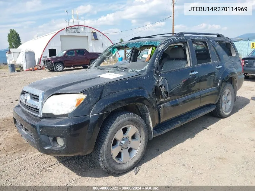 2007 Toyota 4Runner Sr5 V6 VIN: JTEBU14R270114969 Lot: 40065322