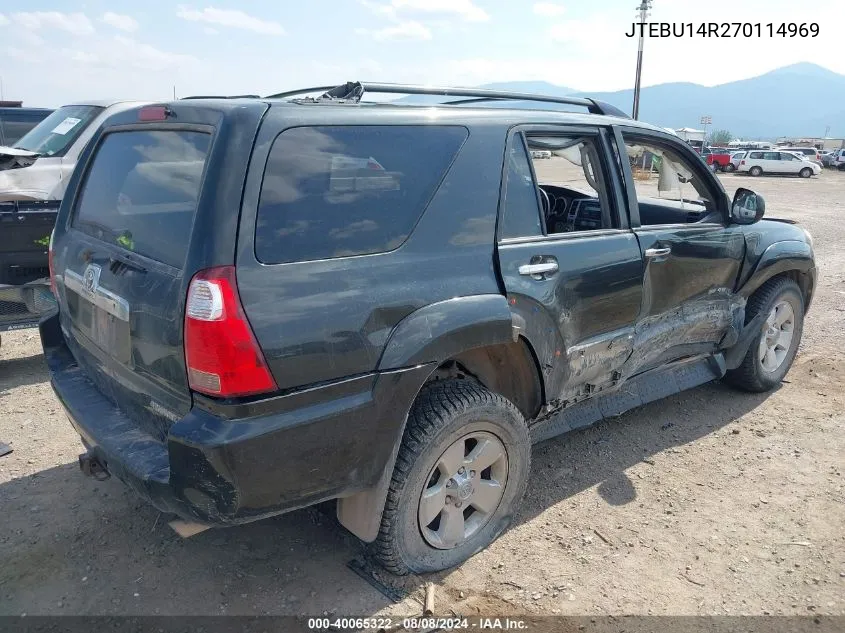 JTEBU14R270114969 2007 Toyota 4Runner Sr5 V6