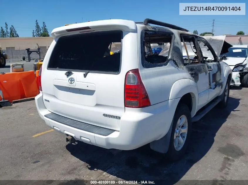 2007 Toyota 4Runner Sport V6 VIN: JTEZU14R470091404 Lot: 40100189