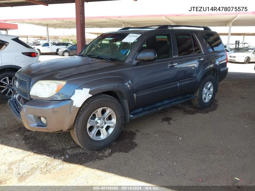 2007 Toyota 4Runner Sr5 V6 VIN: JTEZU14R478075575 Lot: 40105080