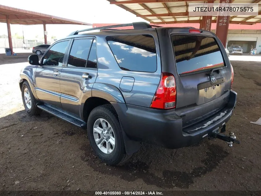 2007 Toyota 4Runner Sr5 V6 VIN: JTEZU14R478075575 Lot: 40105080