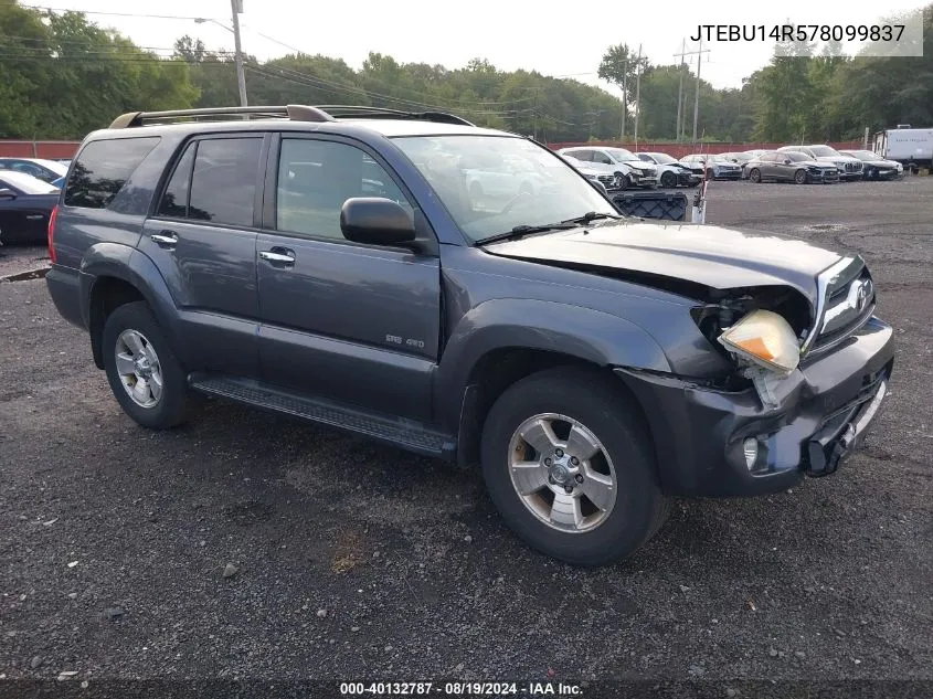 2007 Toyota 4Runner Sr5 V6 VIN: JTEBU14R578099837 Lot: 40132787