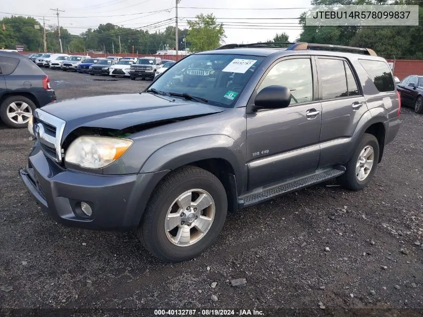 2007 Toyota 4Runner Sr5 V6 VIN: JTEBU14R578099837 Lot: 40132787