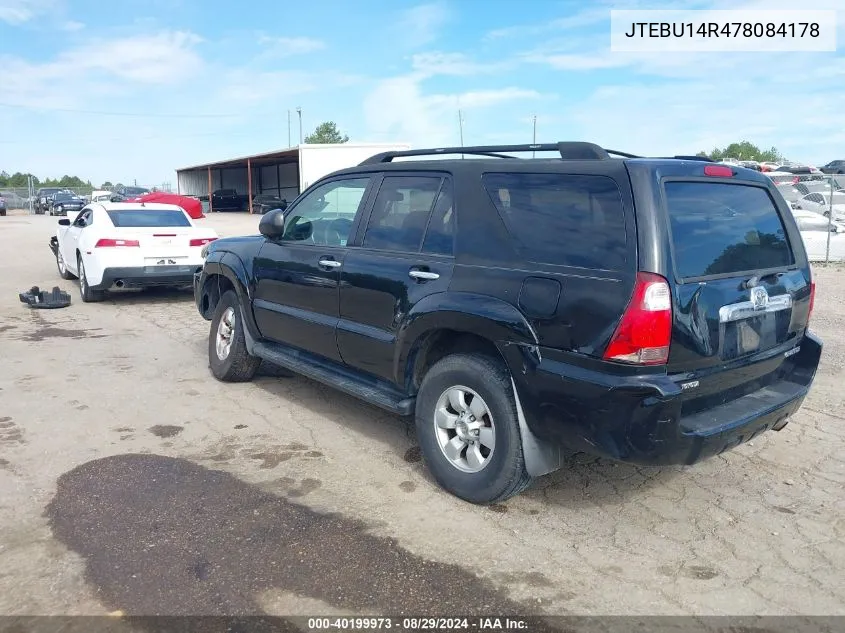 2007 Toyota 4Runner Sr5 V6 VIN: JTEBU14R478084178 Lot: 40199973