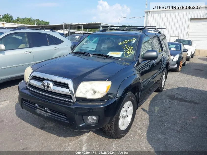 2007 Toyota 4Runner Sr5 V6 VIN: JTEBU14R678086207 Lot: 40204471