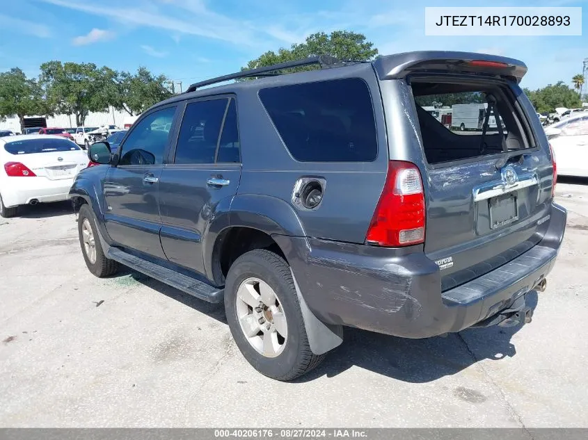 2007 Toyota 4Runner Sr5 V8 VIN: JTEZT14R170028893 Lot: 40206176