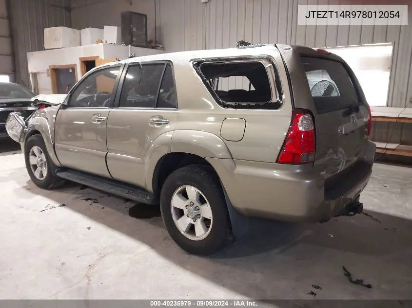 2007 Toyota 4Runner Sr5 V8 VIN: JTEZT14R978012054 Lot: 40235979