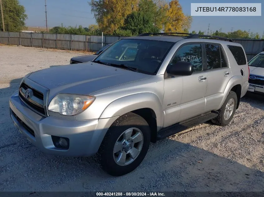 2007 Toyota 4Runner Sr5 V6 VIN: JTEBU14R778083168 Lot: 40241288