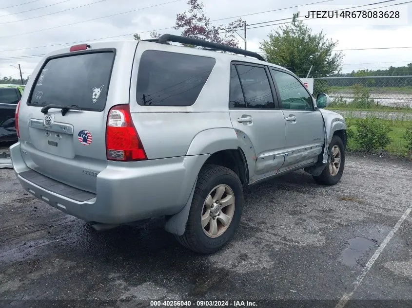 2007 Toyota 4Runner Sport V6 VIN: JTEZU14R678083628 Lot: 40256040