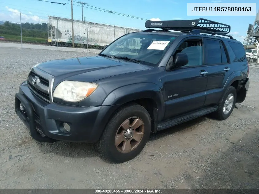 2007 Toyota 4Runner Sr5 V6 VIN: JTEBU14R578080463 Lot: 40286455