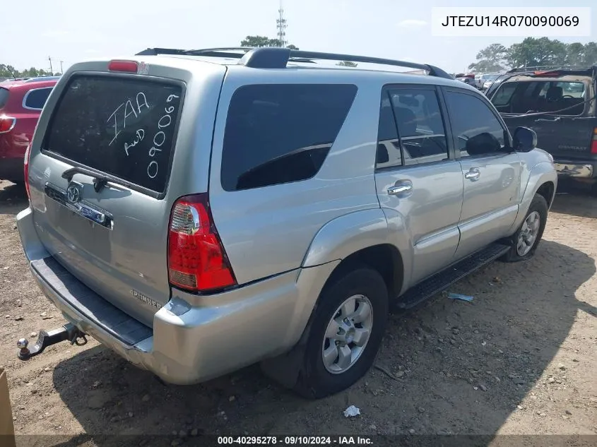 2007 Toyota 4Runner Sr5 V6 VIN: JTEZU14R070090069 Lot: 40295278