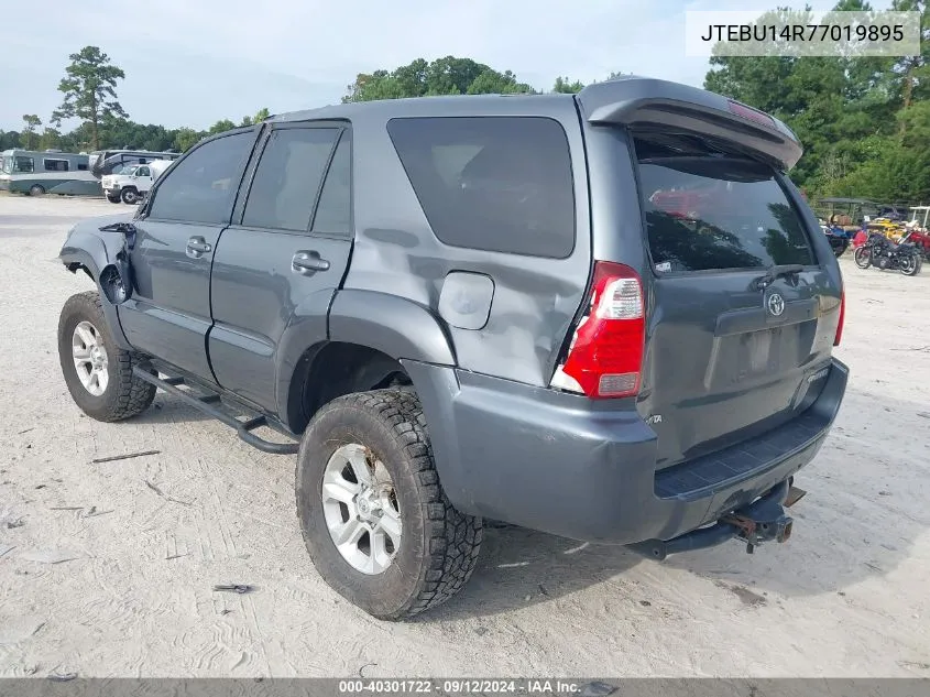 2007 Toyota 4Runner Sr5/Sport VIN: JTEBU14R77019895 Lot: 40301722