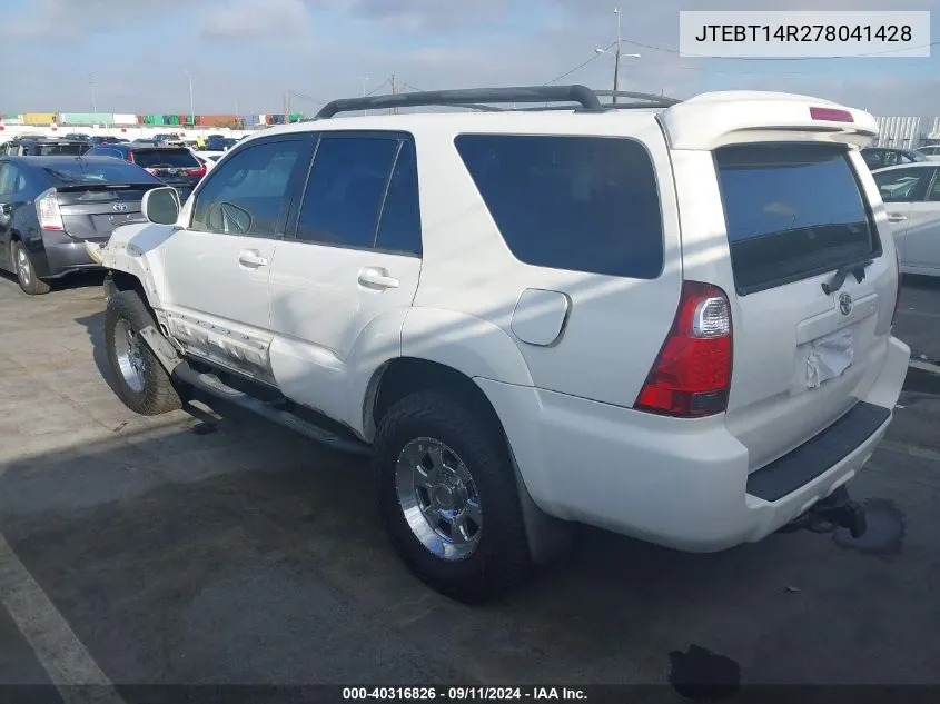 JTEBT14R278041428 2007 Toyota 4Runner Sr5/Sport