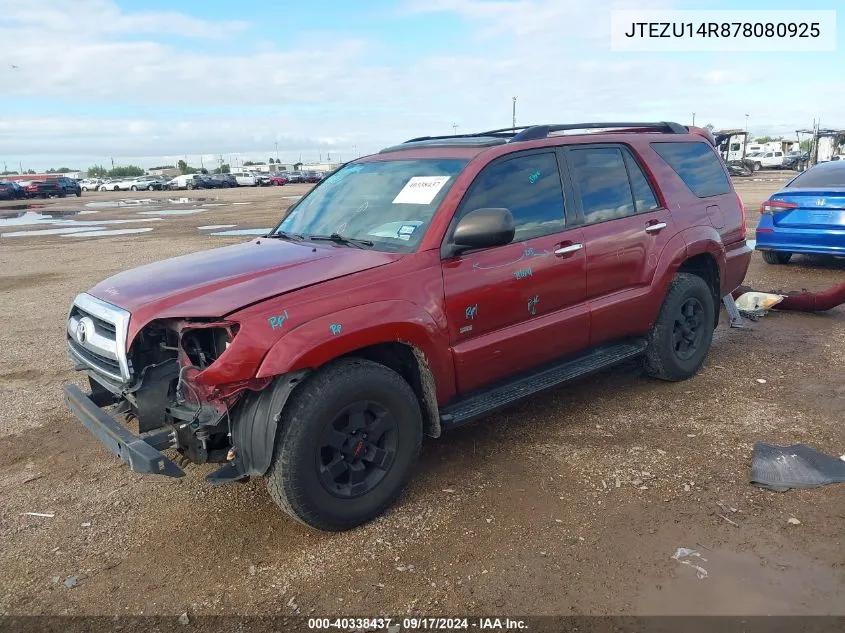 2007 Toyota 4Runner Sr5 V6 VIN: JTEZU14R878080925 Lot: 40338437