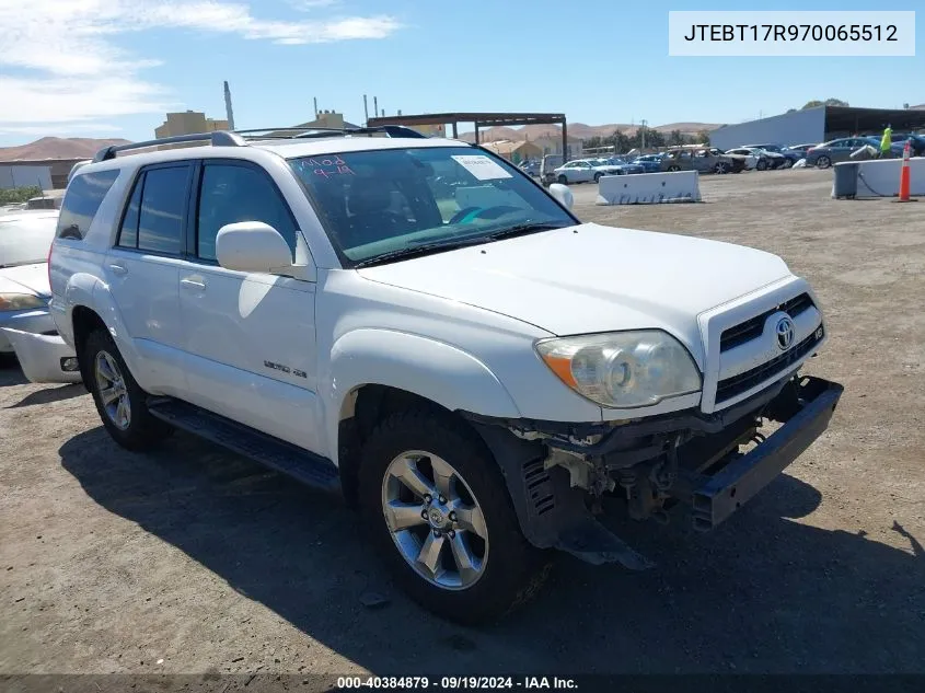 JTEBT17R970065512 2007 Toyota 4Runner Limited V8