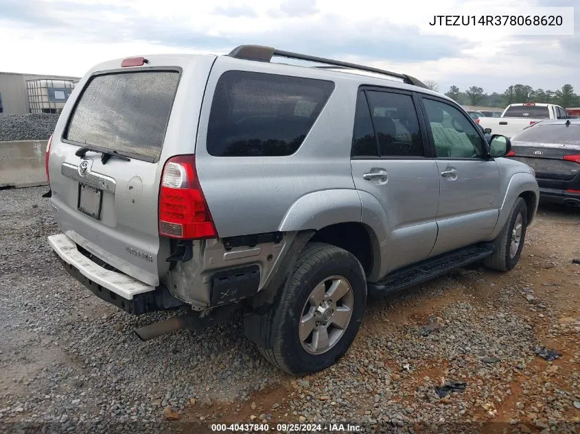 2007 Toyota 4Runner Sr5 V6 VIN: JTEZU14R378068620 Lot: 40437840