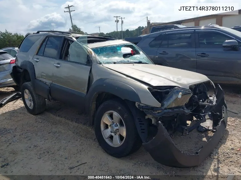 2007 Toyota 4Runner Sr5 V8 VIN: JTEZT14R378011210 Lot: 40451643