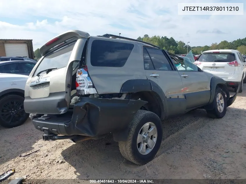 2007 Toyota 4Runner Sr5 V8 VIN: JTEZT14R378011210 Lot: 40451643