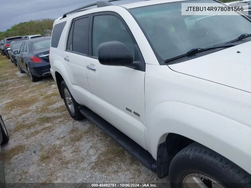 2007 Toyota 4Runner Sr5/Sport VIN: JTEBU14R978081566 Lot: 40492751