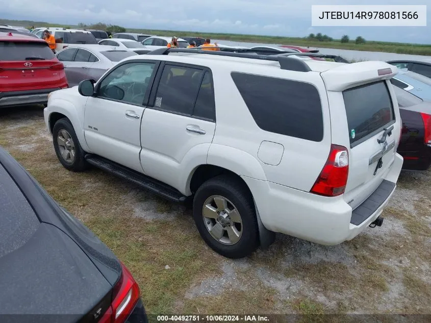 2007 Toyota 4Runner Sr5/Sport VIN: JTEBU14R978081566 Lot: 40492751