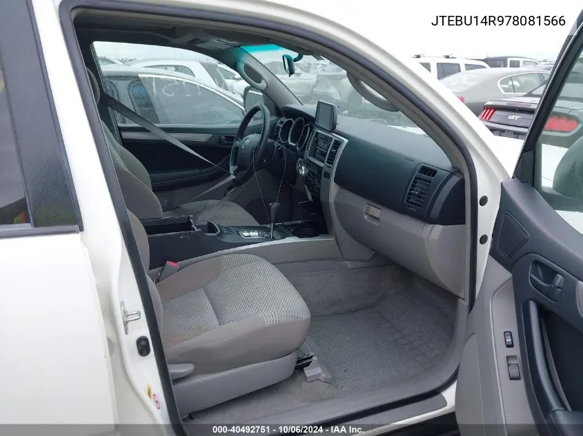 JTEBU14R978081566 2007 Toyota 4Runner Sr5/Sport